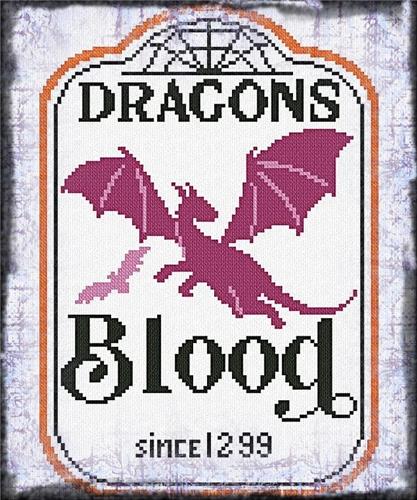 HALLOWEEN LABEL - DRAGONS BLOOD | ALESSANDRA ADELAIDE NEEDLEWORKS