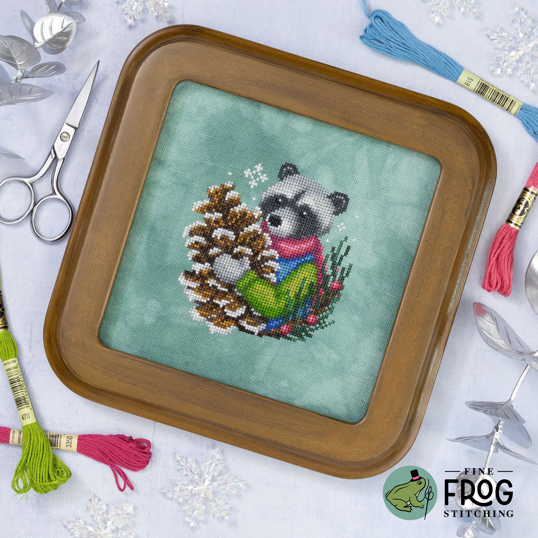 Pinecone Raccoon | Fine Frog Stitching