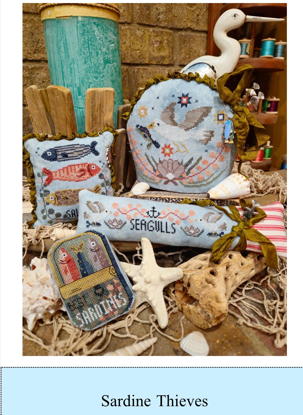 Sardine Thieves (Set of 3 Pillows & Needle Book) | Quaint Rose Needlearts