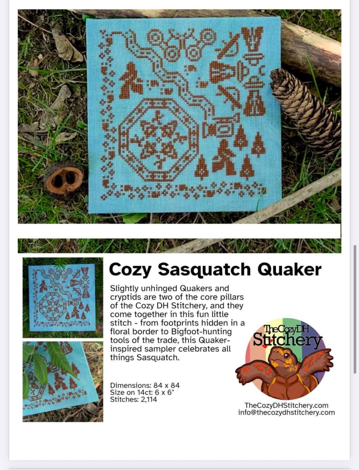 Cozy Sasquatch Quaker | The Cozy DH Stitchery