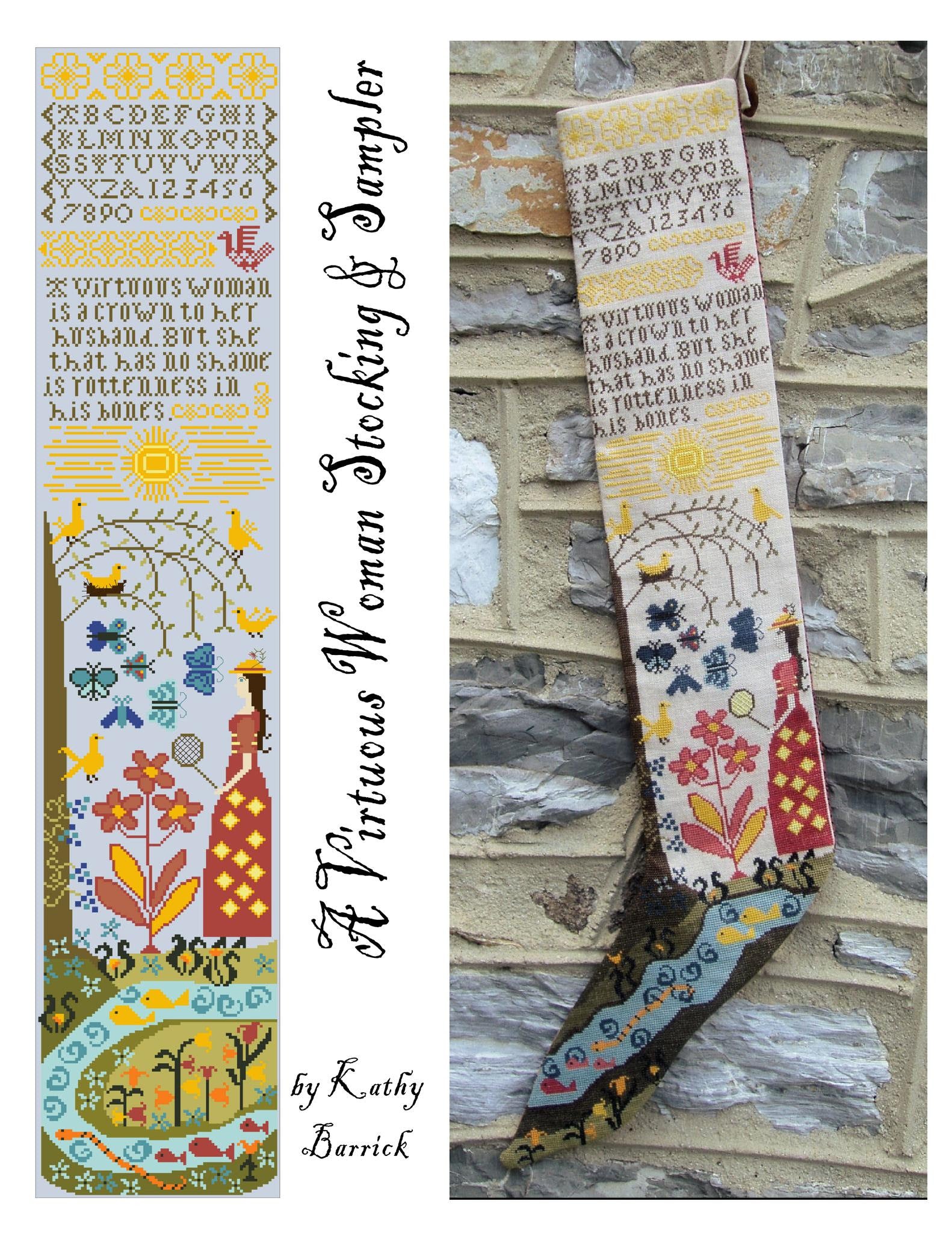 A Virtuous Woman Stocking & Sampler | Kathy Barrick