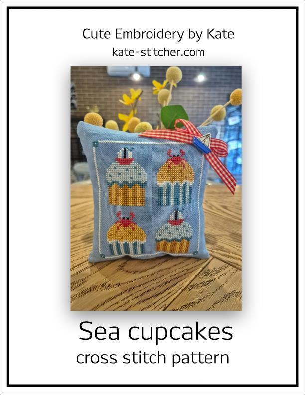 Sea Cupcakes | Cute Embroidery by Kate