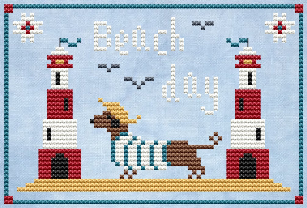 Beach Day | Cute Embroidery by Kate