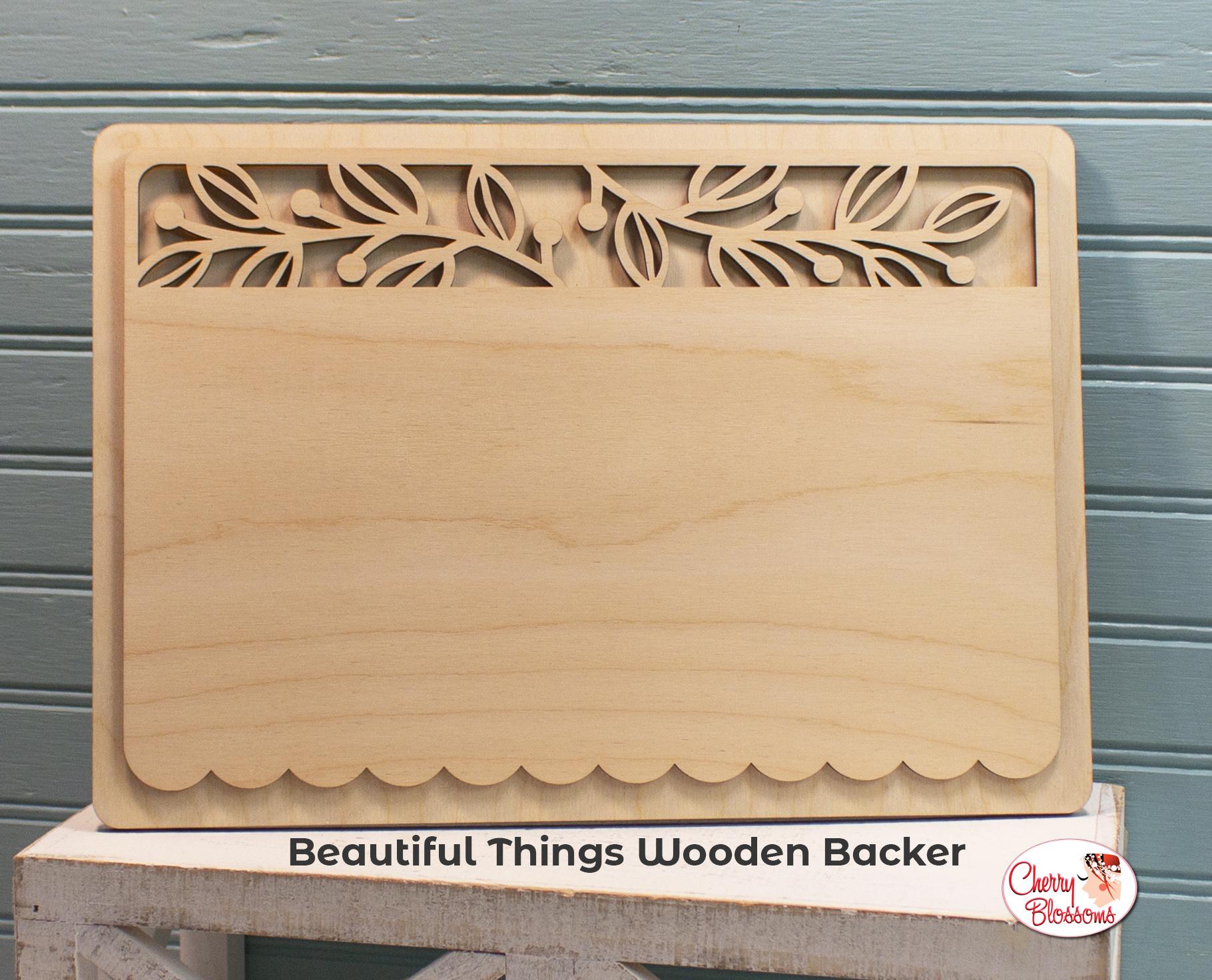 Beautiful Things Wooden Backer | Cherry Blossoms