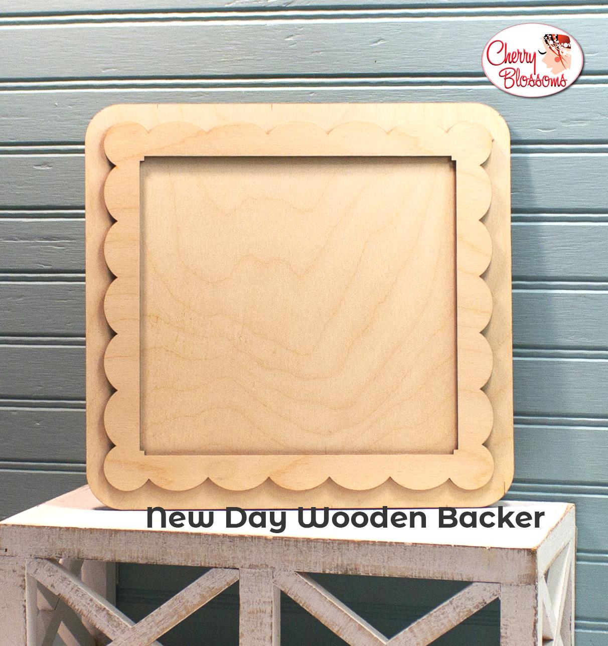 New Day Wooden Backer | Cherry Blossoms