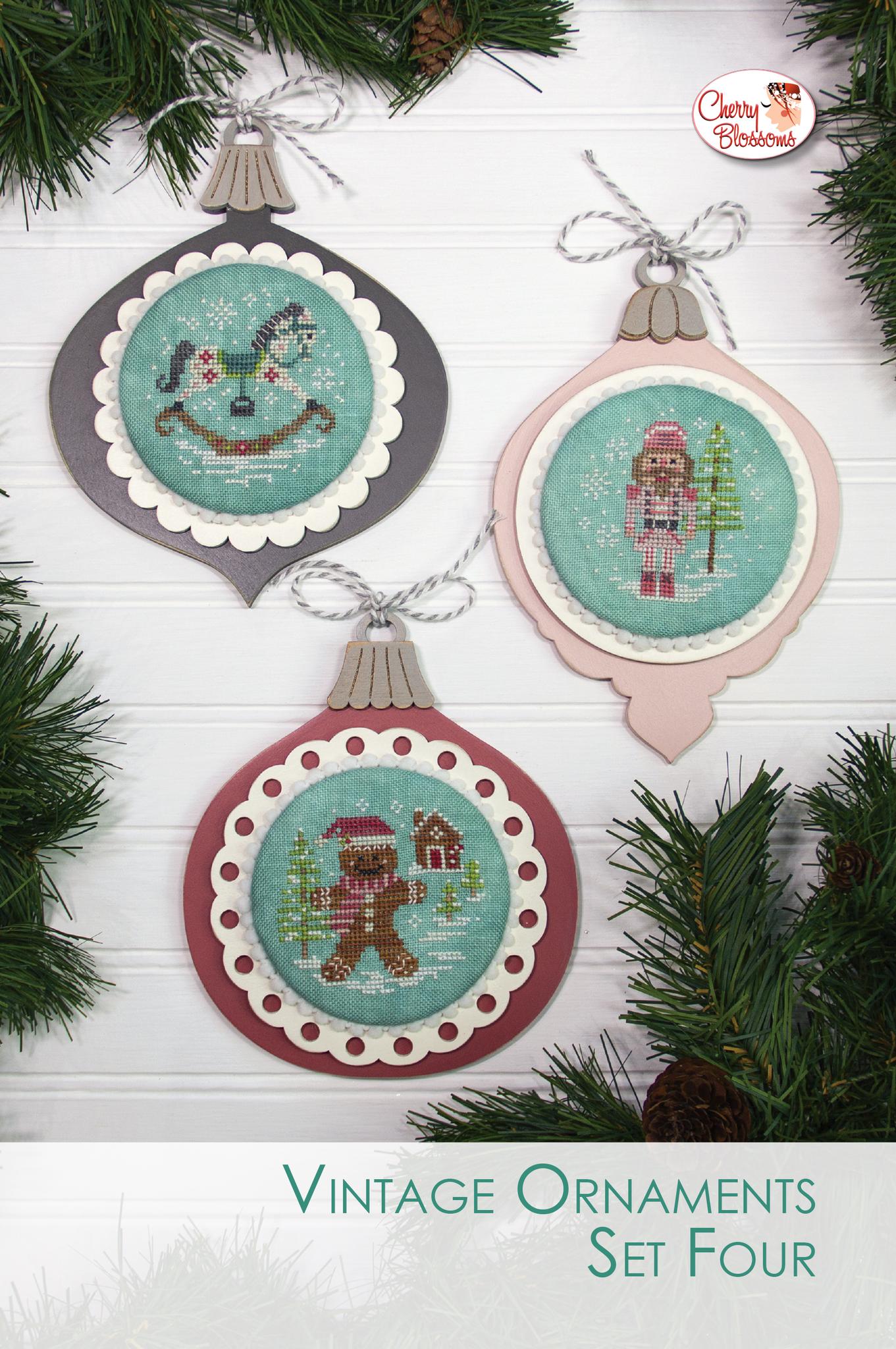 Vintage Ornaments Set 4 | Cherry Blossoms