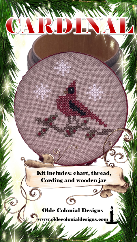Cardinal Round Box Kit (#1161)| Olde Colonial Designs