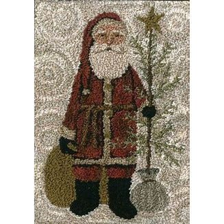 Country Santa Punchneedle Pattern | Teresa Kogut