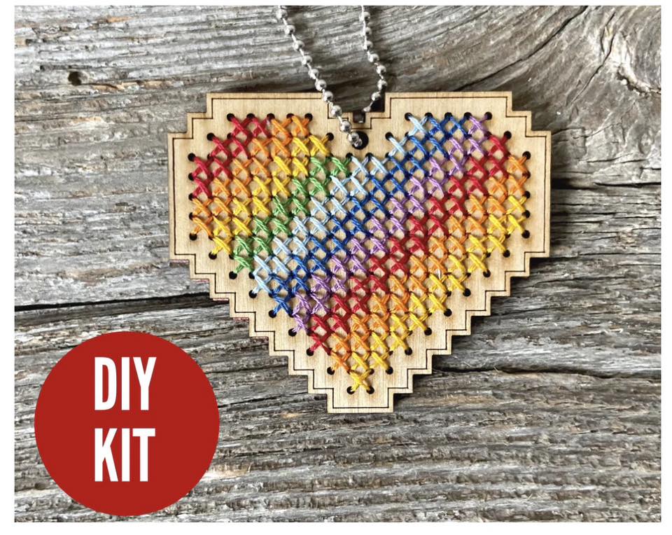 Heart Key Chain Kit  | Canadian Stitchery