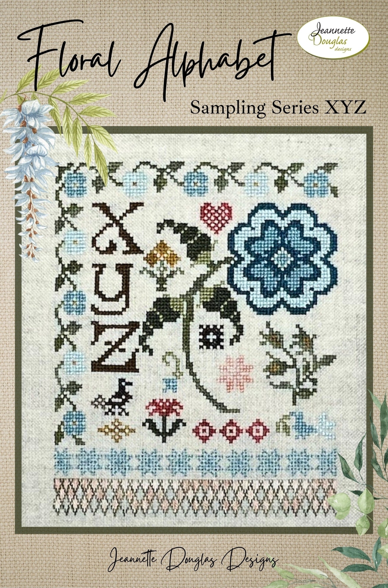 Floral Alphabet Sampling Series XYZ | Jeannette Douglas