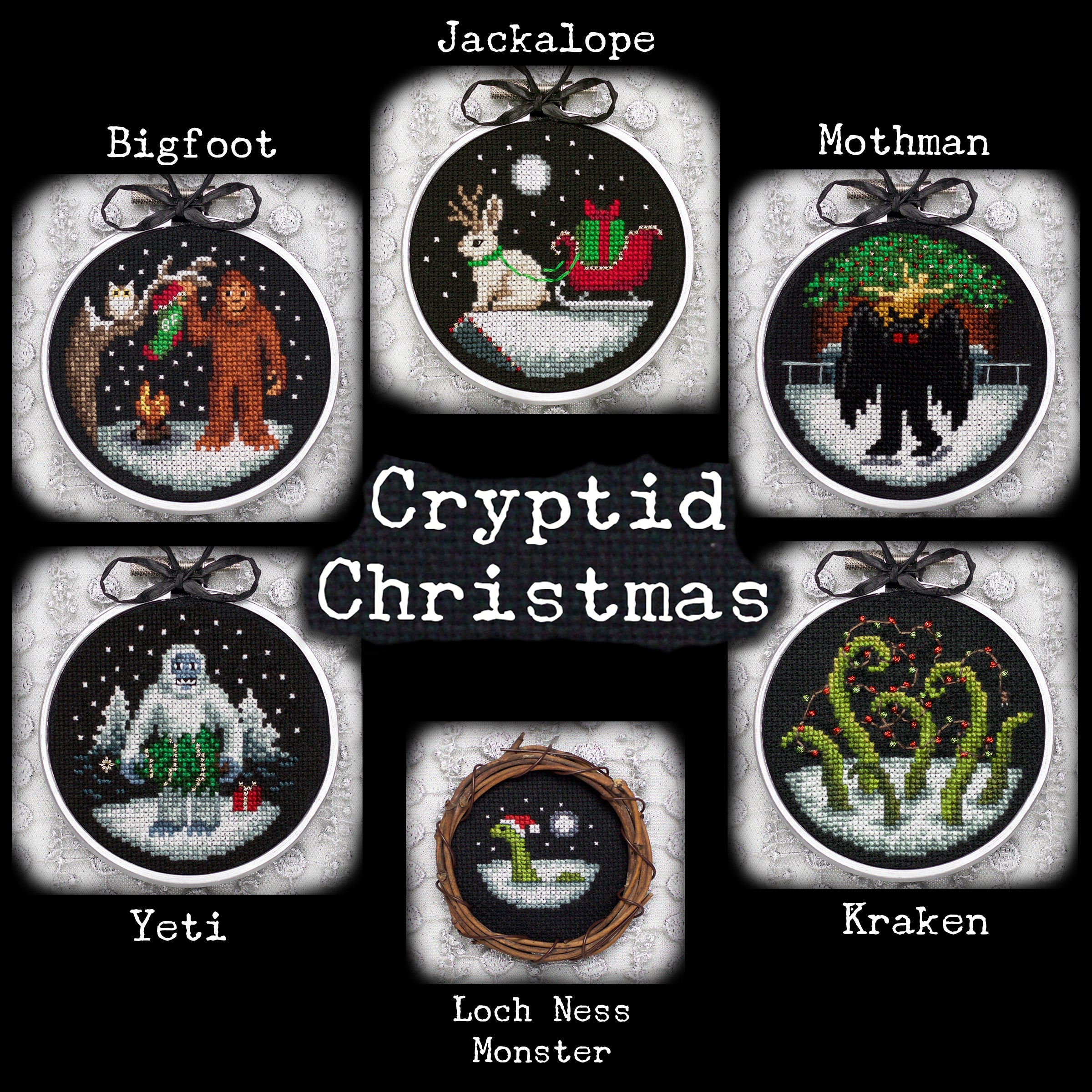 Cryptid Christmas | Lola Crow Cross Stitch