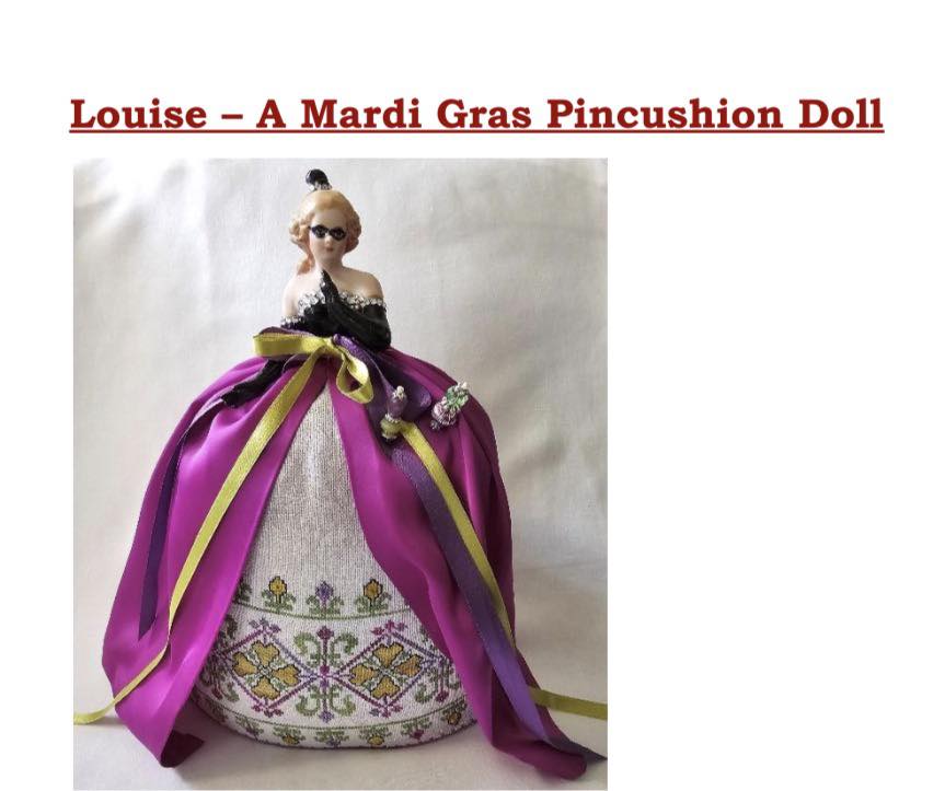 Louise - A Mardi Gras Pincushion Doll w/Head | Giulia Punti Antichi