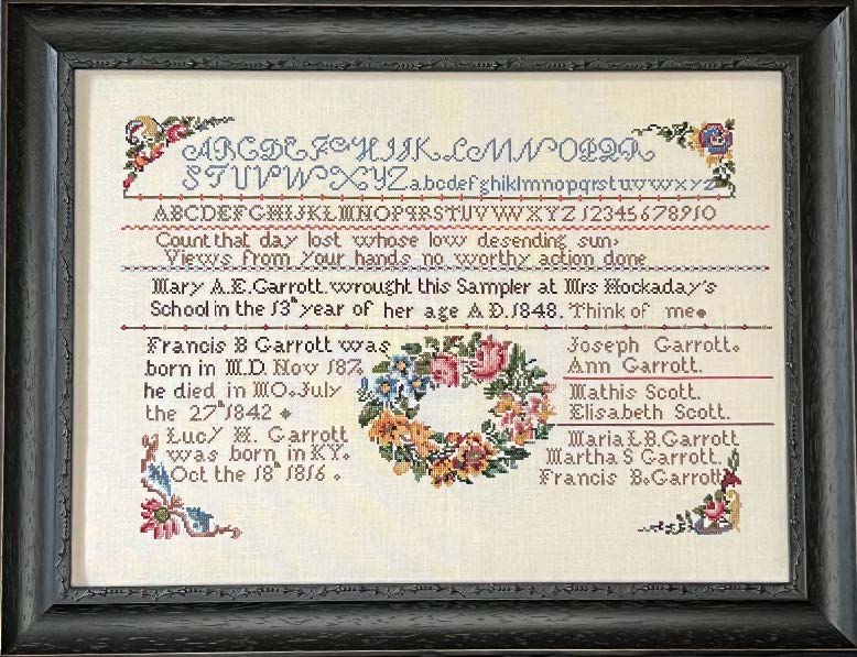 Mary Garrot 1848 | Queenstown Sampler Designs