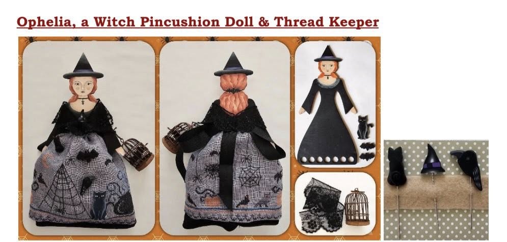 Ophelia, a Witch Pincushion Doll (Bundle) | Guilia Punti Antichi