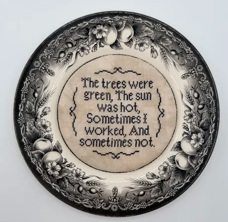 Plate-i-tude - Productivity Pending with Silk Floss | My Sister's Samplers