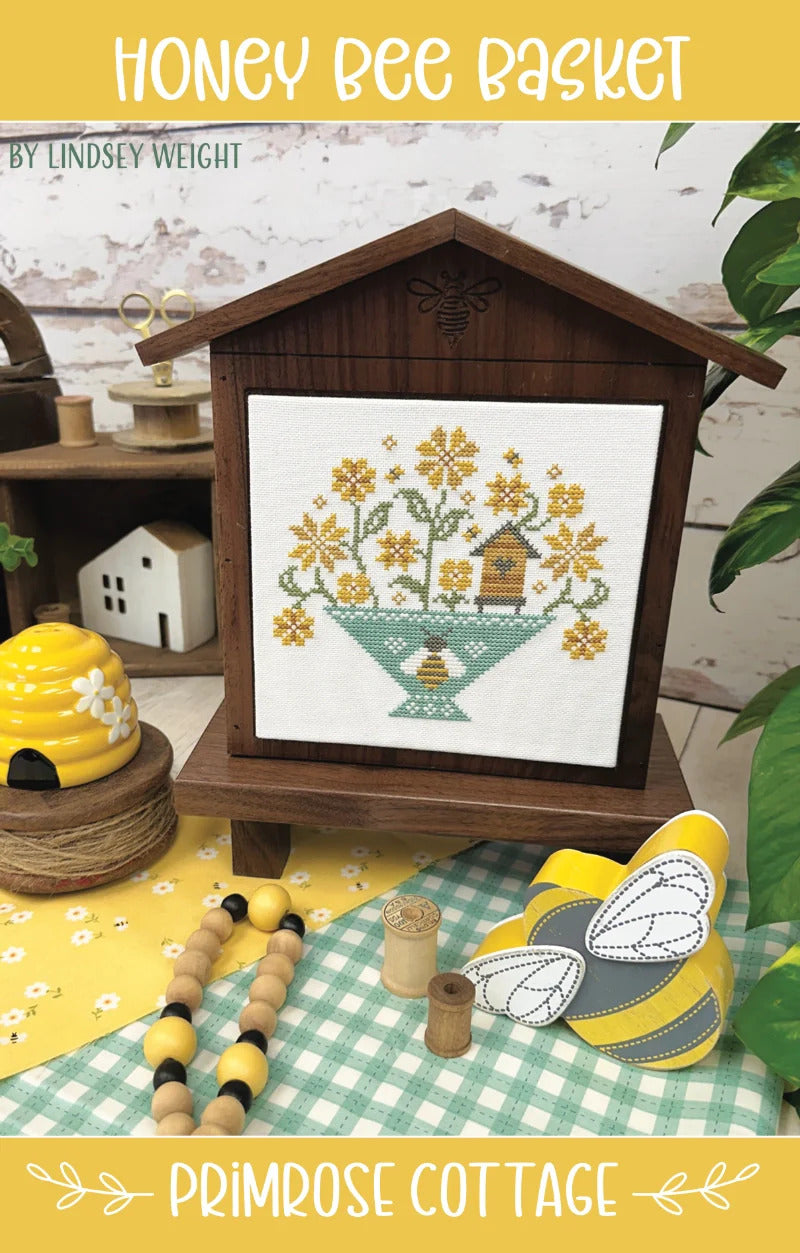 Honey Bee Basket (#291) | Primrose Cottage Stitches