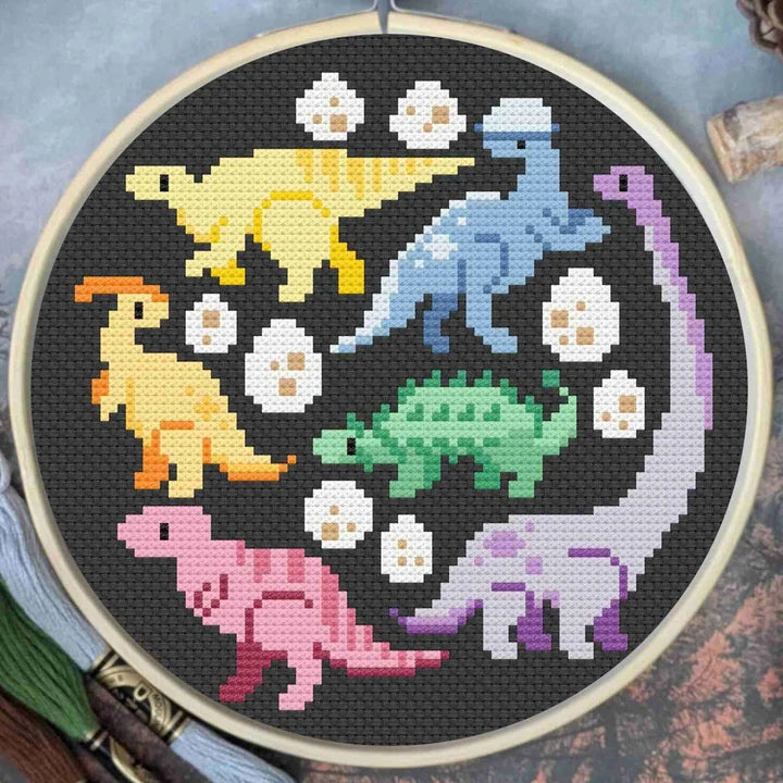 Pastel Dinosaurs | The Cozy DH Stitchery