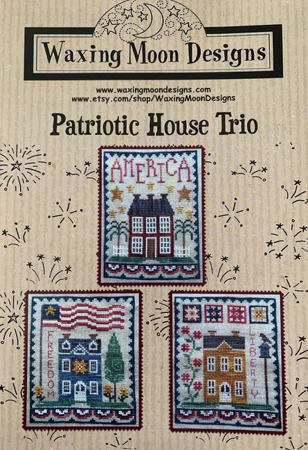 Patriotic House Trio (#247) | Waxing Moon Designs