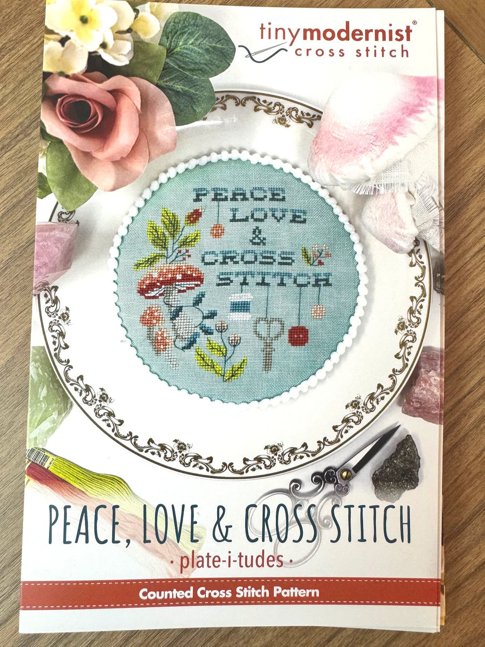 Plate-i-tude - Peace Love Cross Stitch | Tiny Modernist