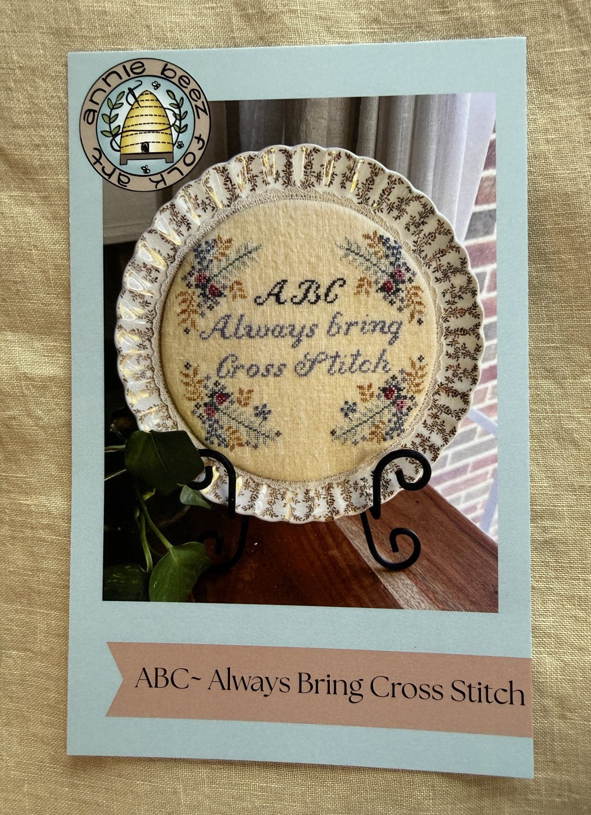 Plate-i-tude ABC - Always Bring Cross Stitch | Annie Beez Folk Art