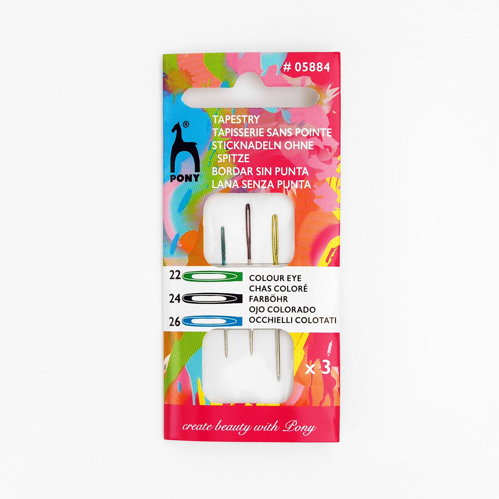 Pony Black Tapestry Needles with Color Eye - Size 22/24/26 | Pony Black