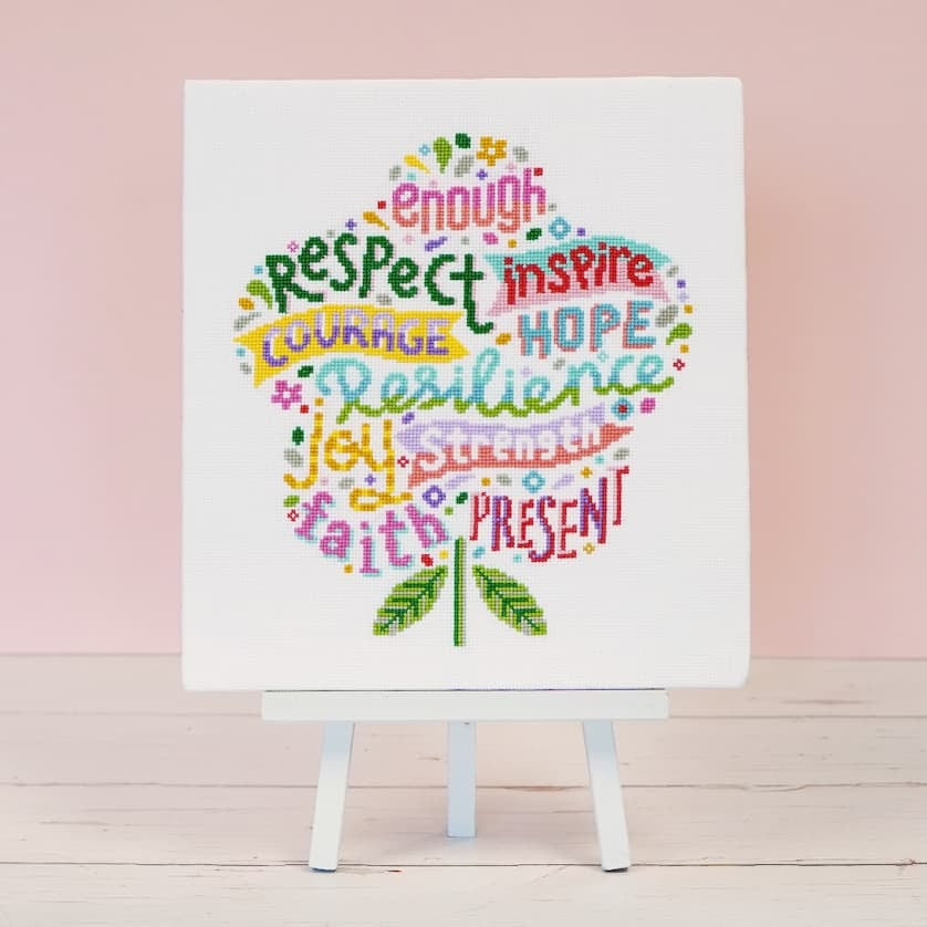 Positivity Blooms | Caterpillar Cross Stitch