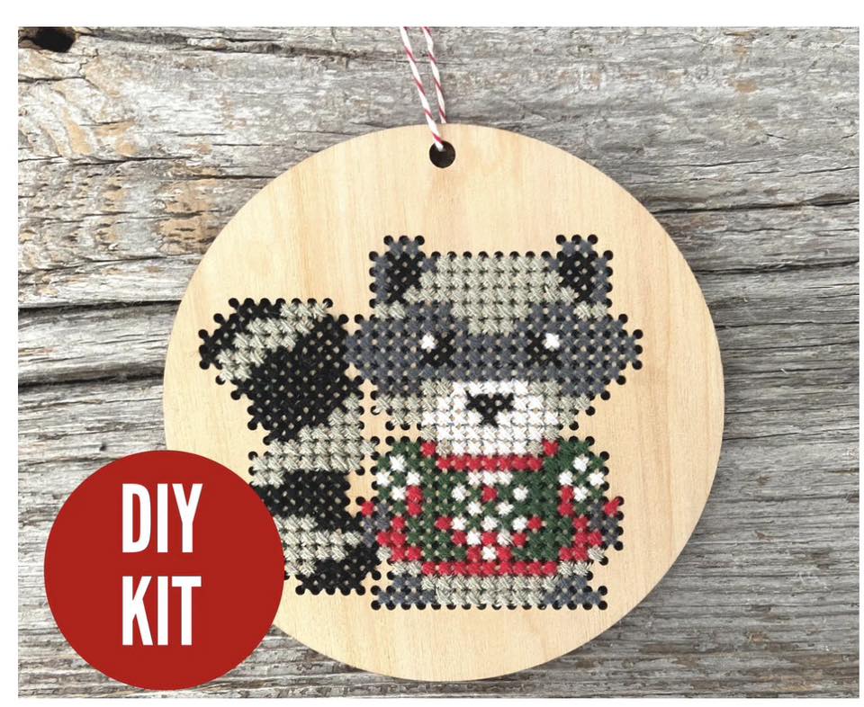 Roncy Raccoon Ornament Kit  | Canadian Stitchery