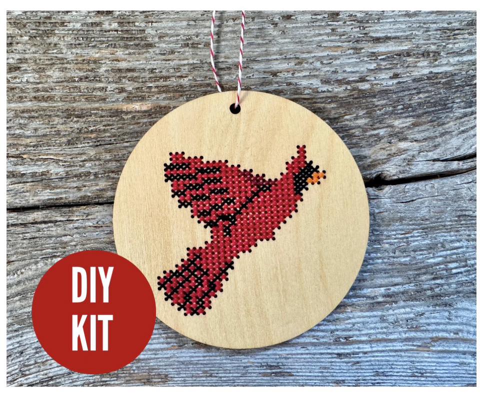 Red Cardinal Ornament Kit  | Canadian Stitchery