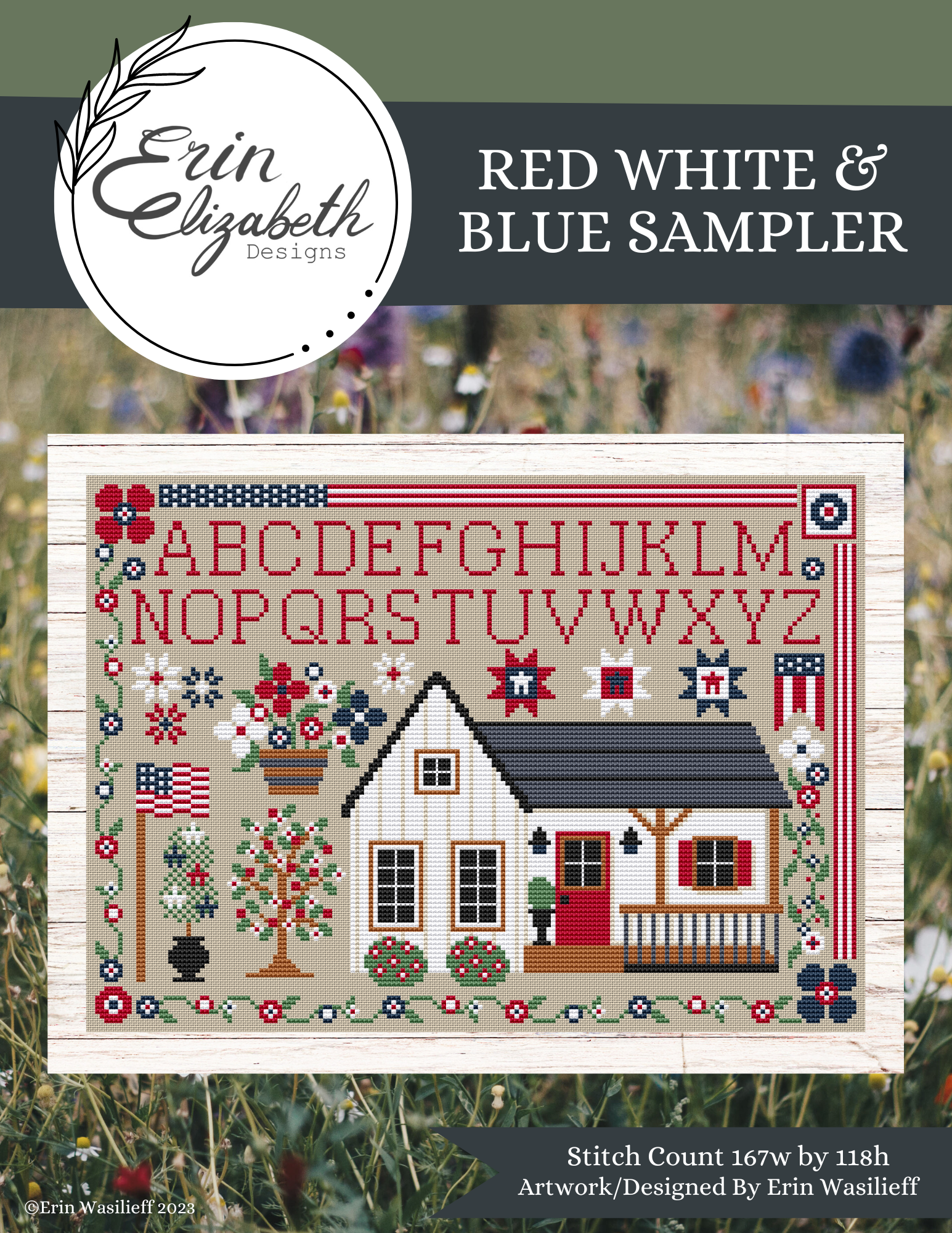 Red White & Blue Sampler | Erin Elizabeth Designs