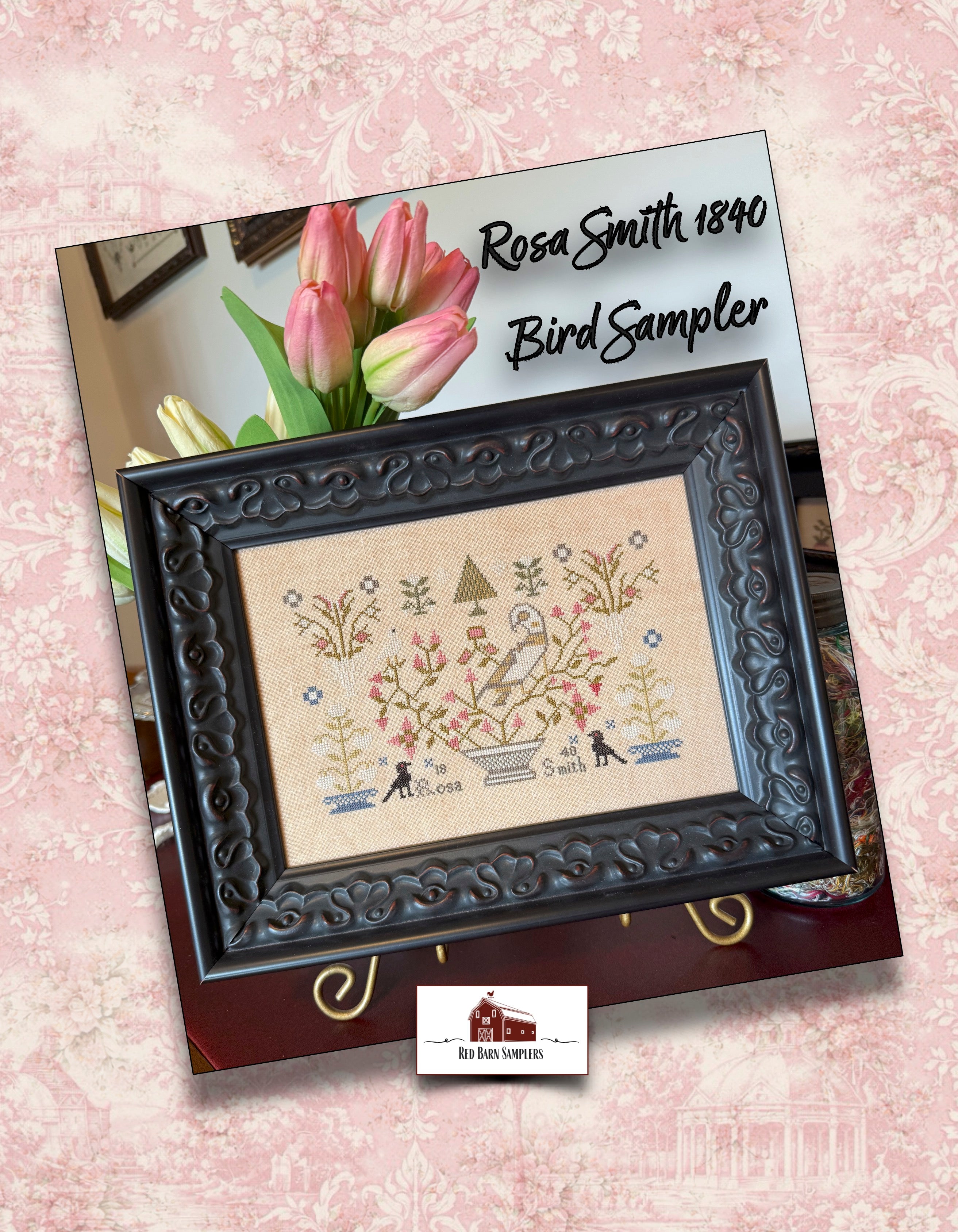 Rosa Smith Bird 1840 Bird Sampler | Red Barn Samplers