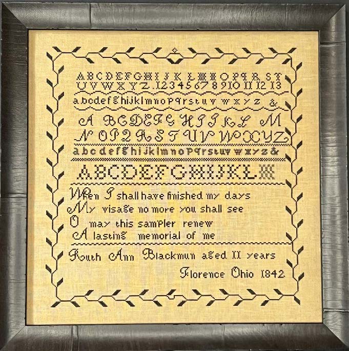 Ruth Ann Blackman 1842 | Queenstown Sampler Designs