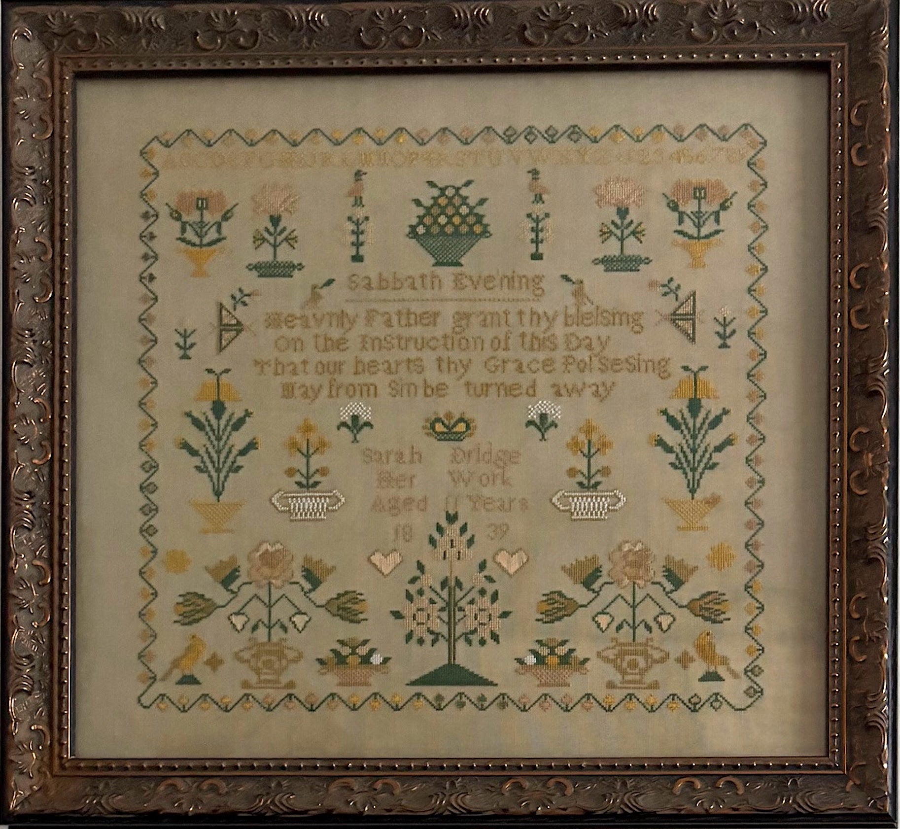 Sarah Dridge - 1839 | Olde Willow Stitchery