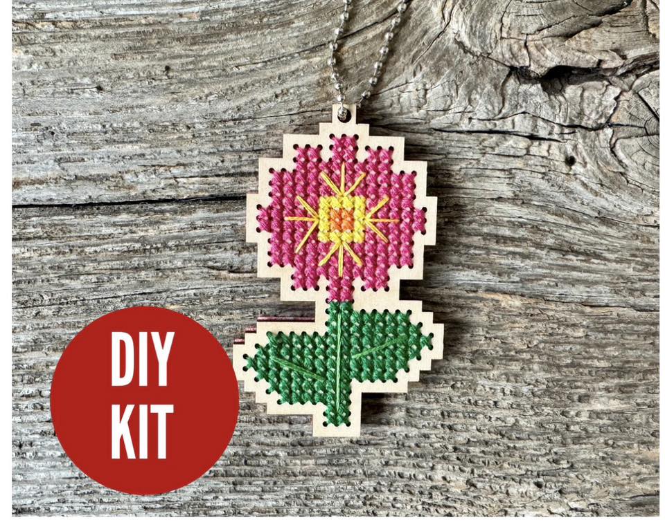 Spring Flower Key Chain Kit  | Canadian Stitchery