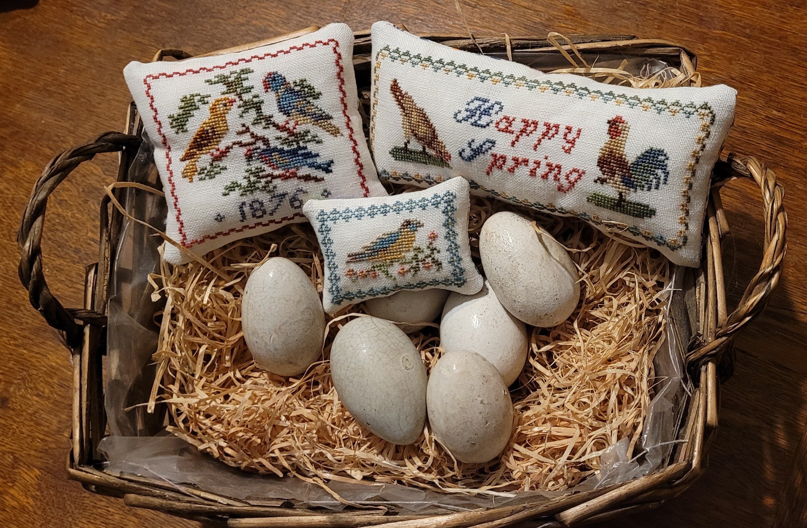 Springtime Bird Cushions | Crowsfeetstitching