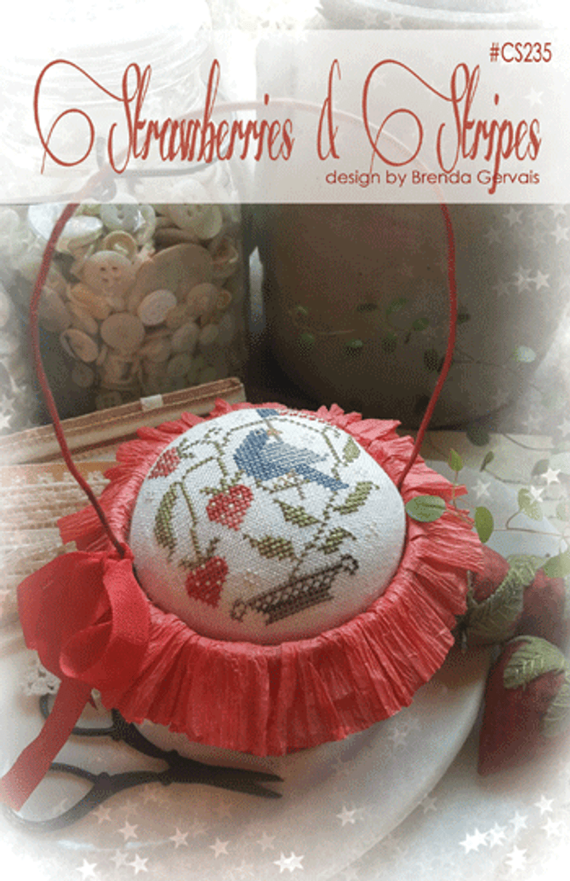 Strawberries and Stripes (#1128) | With Thy Needle and Thread