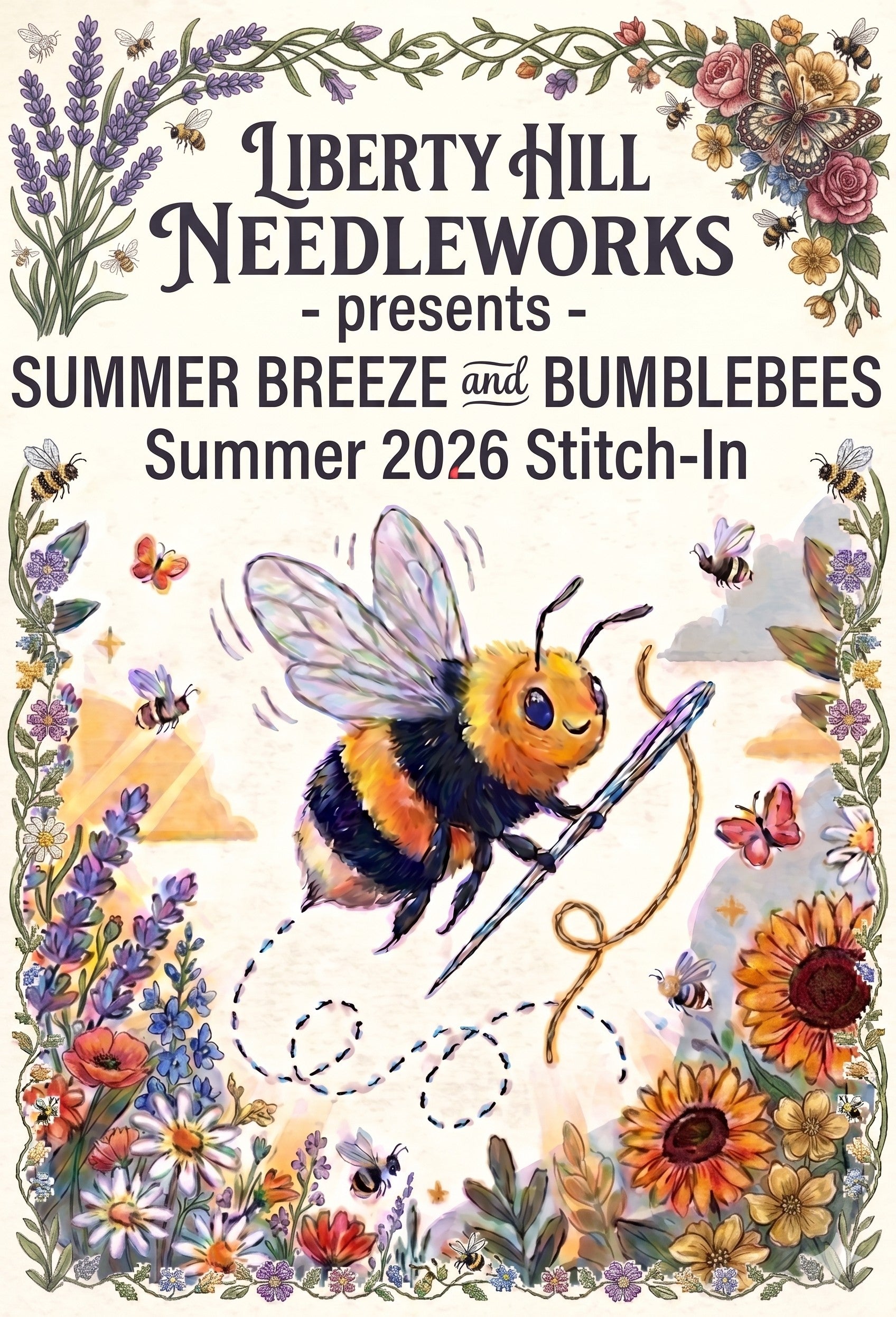 Summer Breeze & Bumblebees (Summer 2026 Stitch-In)