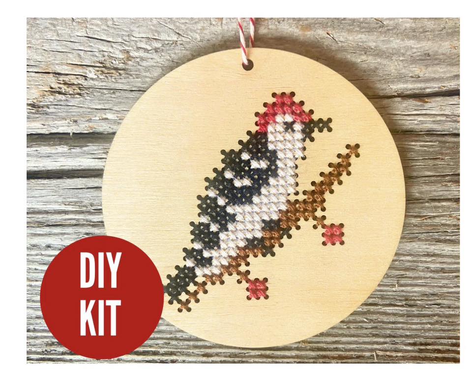 Woodpecker Ornament Kit  | Canadian Stitchery