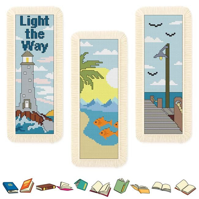 Tropical Bookmarks II - Shoreline Views | Cross Stitch Wonders