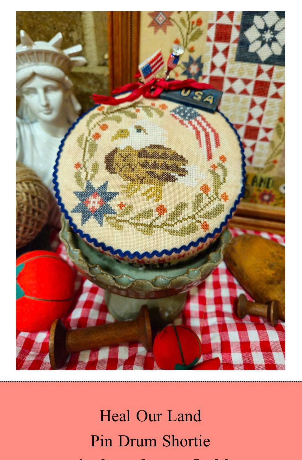Heal our land Pin Drum | Quaint Rose Needlearts