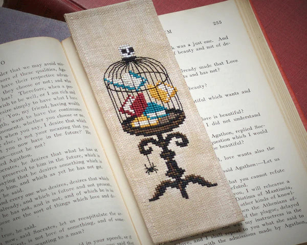 The Bookcage - Bookmark | Lola Crow Cross Stitch