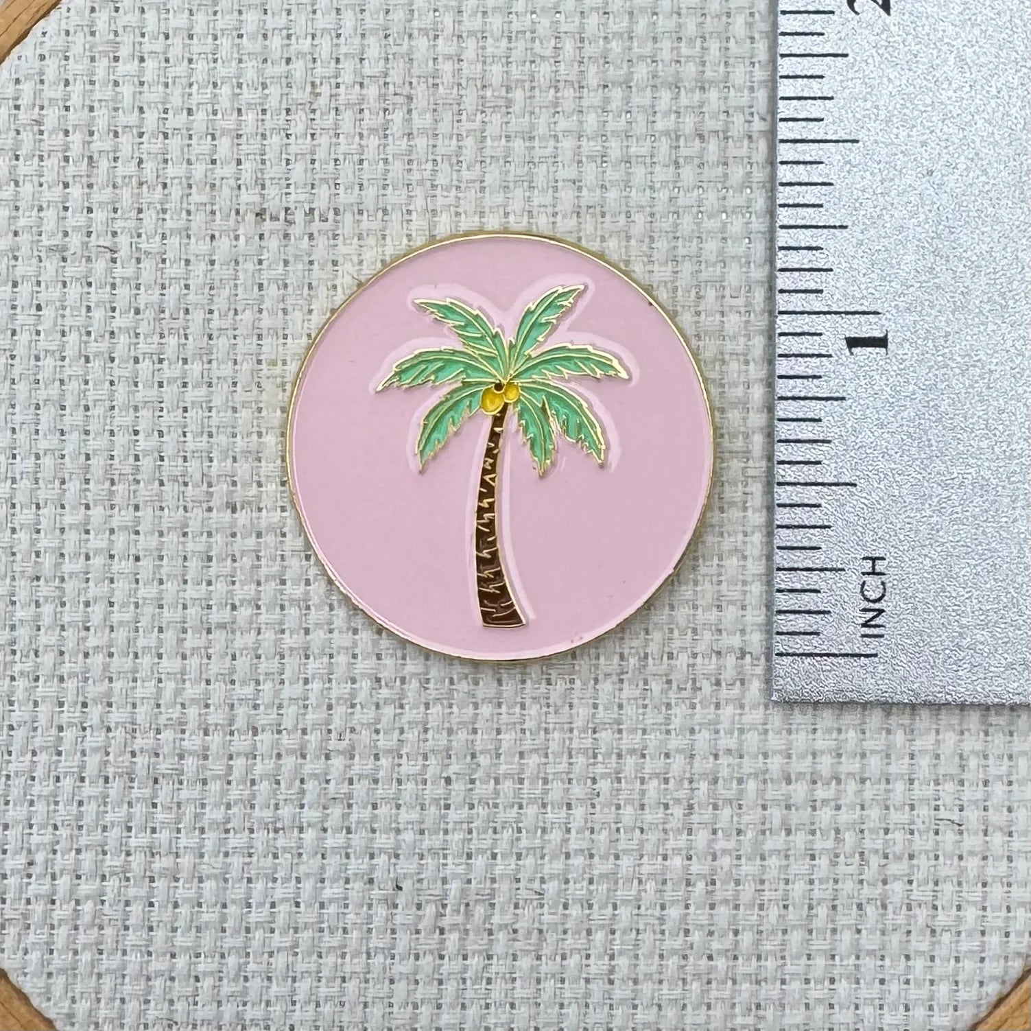Palm Tree Pink Needle Minder | StewArt Stitches