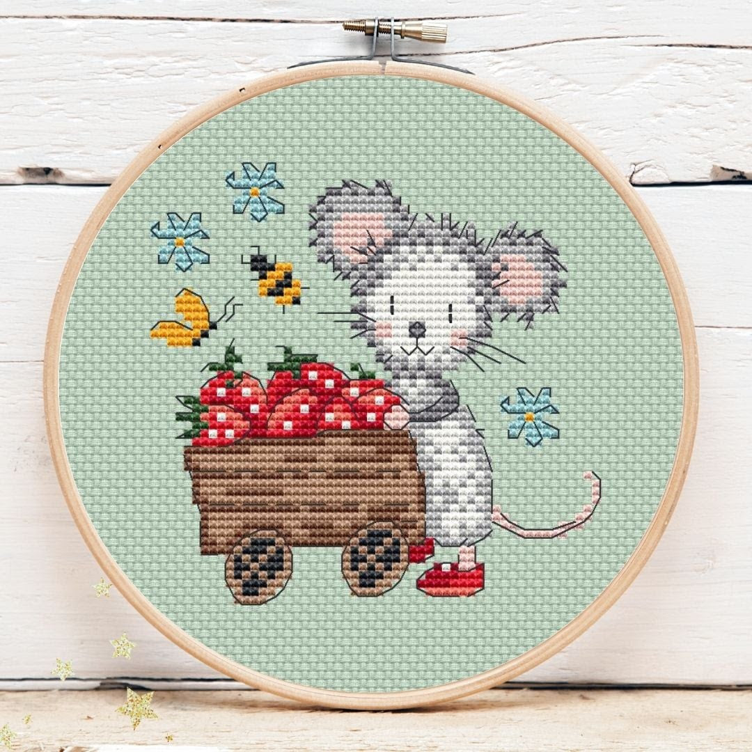 Strawberry Mouse Mini 4 | Artmishka Cross Stitch