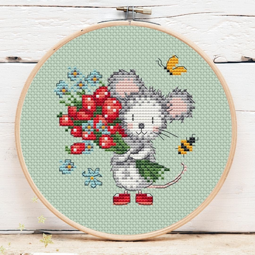 Strawberry Mouse Mini 2 | Artmishka Cross Stitch