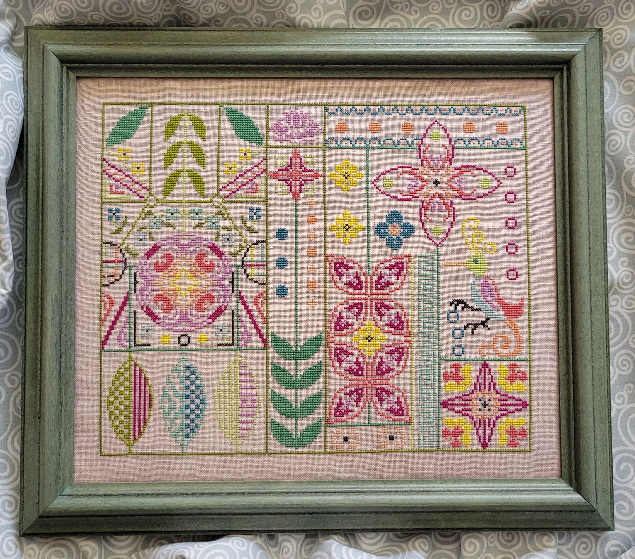 Funky Bird Chart and Thread Pack Kit | Wildflower Stitching