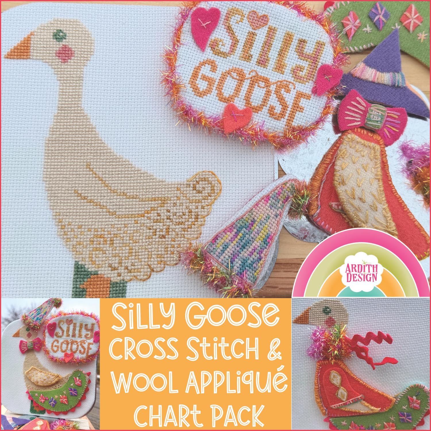 Silly Goose & Wool Applique Chart Pack| Ardith Design
