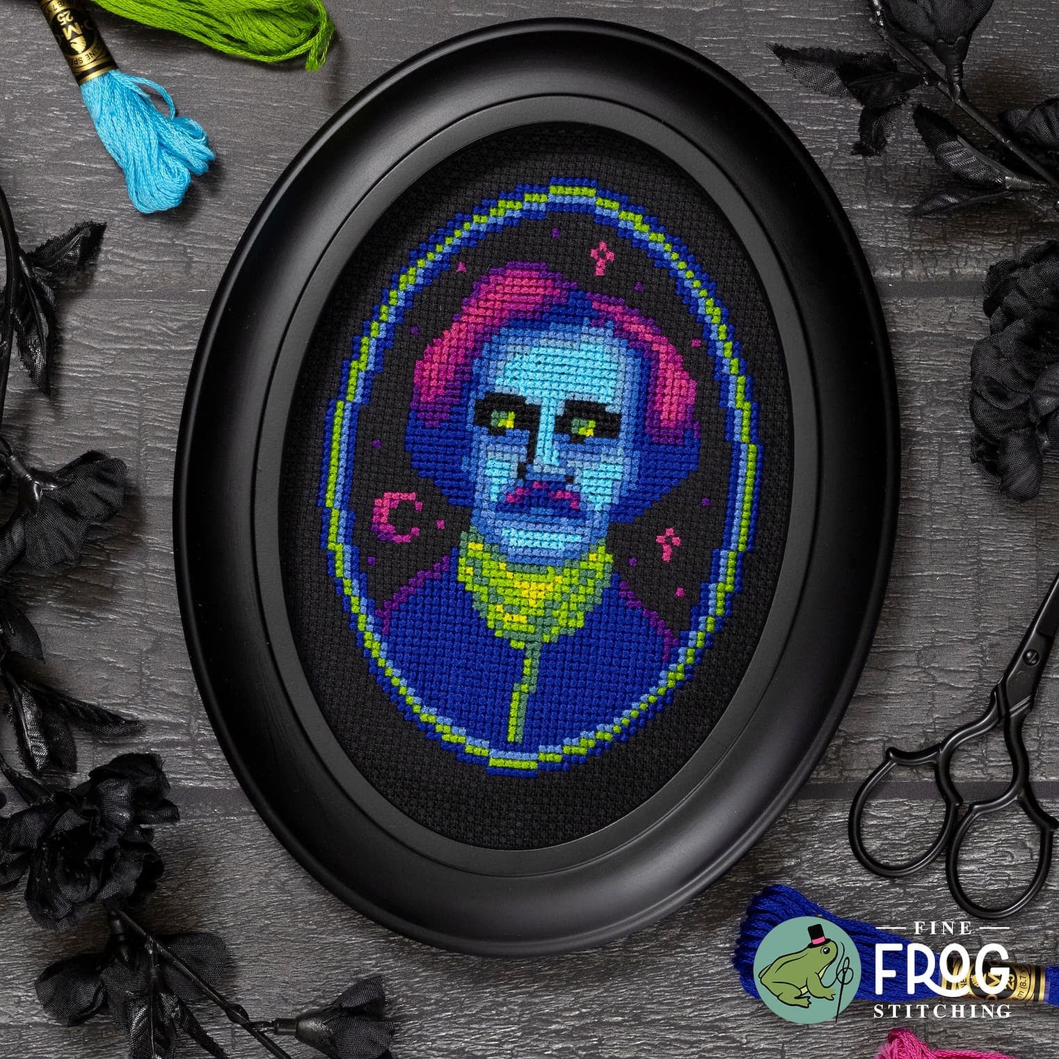 Edgar Allan Glow | Fine Frog Stitching